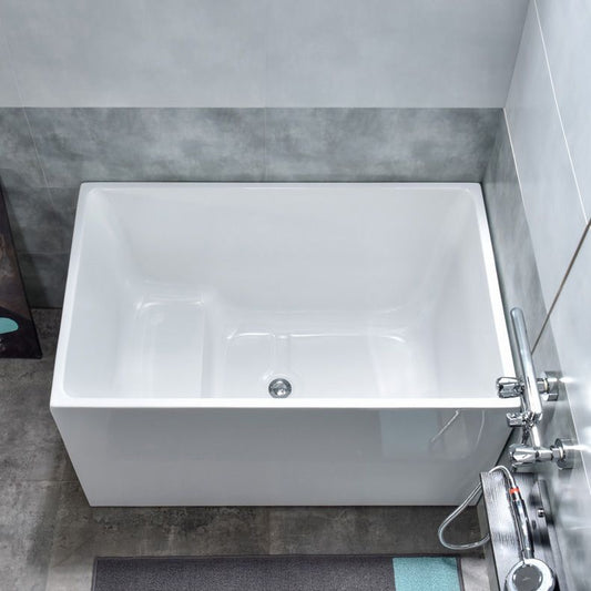 Modern Rectangular Stand Alone Bath Acrylic Soaking White Bathtub Clearhalo 'Bathroom Remodel & Bathroom Fixtures' 'Bathtubs' 'Home Improvement' 'home_improvement' 'home_improvement_bathtubs' 'Showers & Bathtubs' 1200x1200_e5a409ad-9cab-4e67-b493-1dc31be6ab21