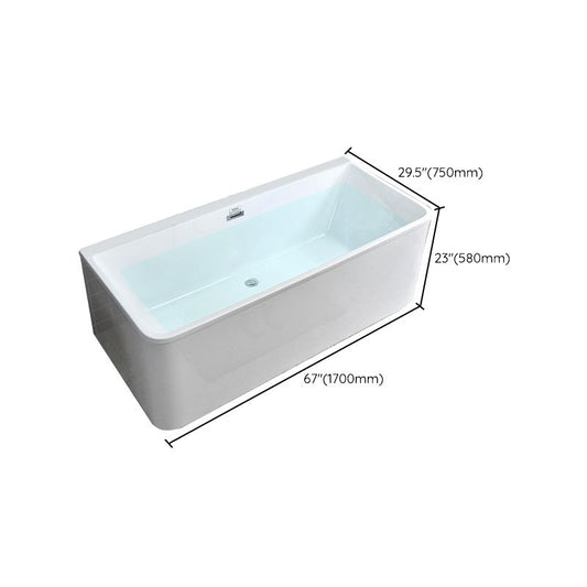 Rectangular Acrylic Modern Bathtub Stand Alone Soaking White Bath Clearhalo 'Bathroom Remodel & Bathroom Fixtures' 'Bathtubs' 'Home Improvement' 'home_improvement' 'home_improvement_bathtubs' 'Showers & Bathtubs' 1200x1200_e7f567a2-85c8-40c1-9ff4-43143e81c8f3