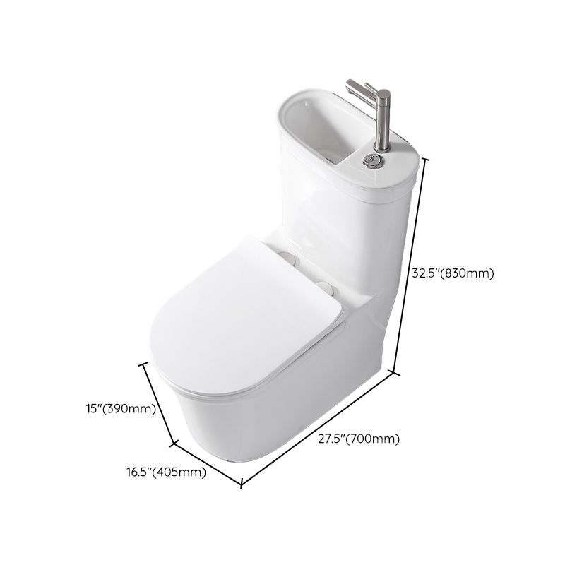 Modern Siphon Jet Flush Toilet Floor Mount One-Piece Toilet Toilet -  Clearhalo