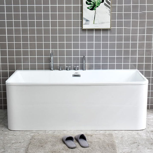 Rectangular Acrylic Modern Bathtub Stand Alone Soaking White Bath Clearhalo 'Bathroom Remodel & Bathroom Fixtures' 'Bathtubs' 'Home Improvement' 'home_improvement' 'home_improvement_bathtubs' 'Showers & Bathtubs' 1200x1200_ed67cafc-24ee-46b8-bf0e-e0b3c84030b1
