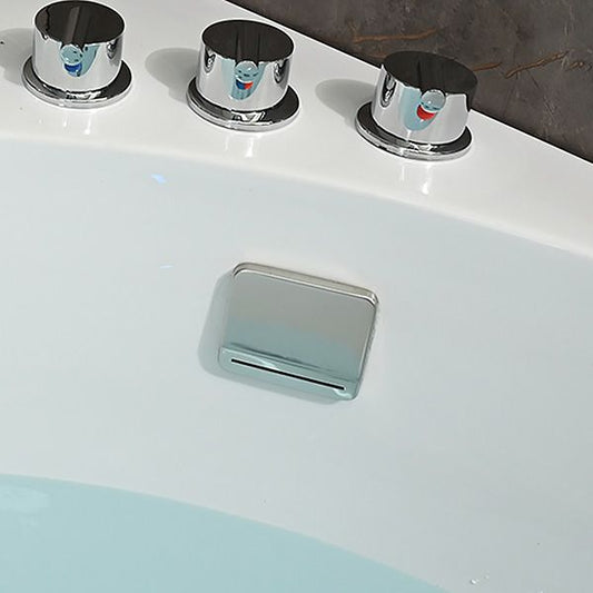 Modern Corner White Bath Acrylic Soaking Center-Back Bathtub Clearhalo 'Bathroom Remodel & Bathroom Fixtures' 'Bathtubs' 'Home Improvement' 'home_improvement' 'home_improvement_bathtubs' 'Showers & Bathtubs' 1200x1200_faef8ba7-a1c2-437c-9321-bfb50fbd2254