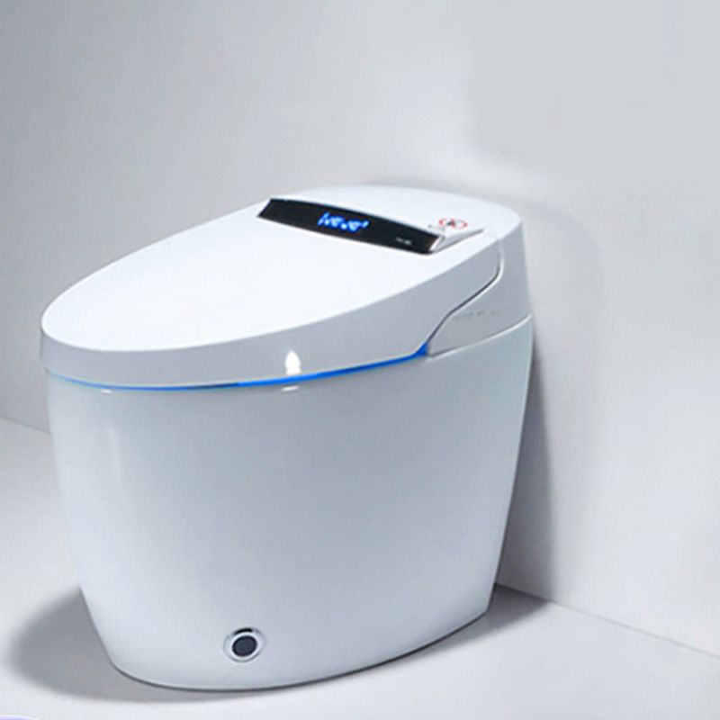 White Floor Standing Bidet in Elongated with Warm Air Dryer Vitreous China Bidets Clearhalo 'Bathroom Remodel & Bathroom Fixtures' 'Bidets' 'Home Improvement' 'home_improvement' 'home_improvement_bidets' 'Toilets & Bidets' 1200x1200_ffd09600-35c3-45f9-9165-ce8a64c76051