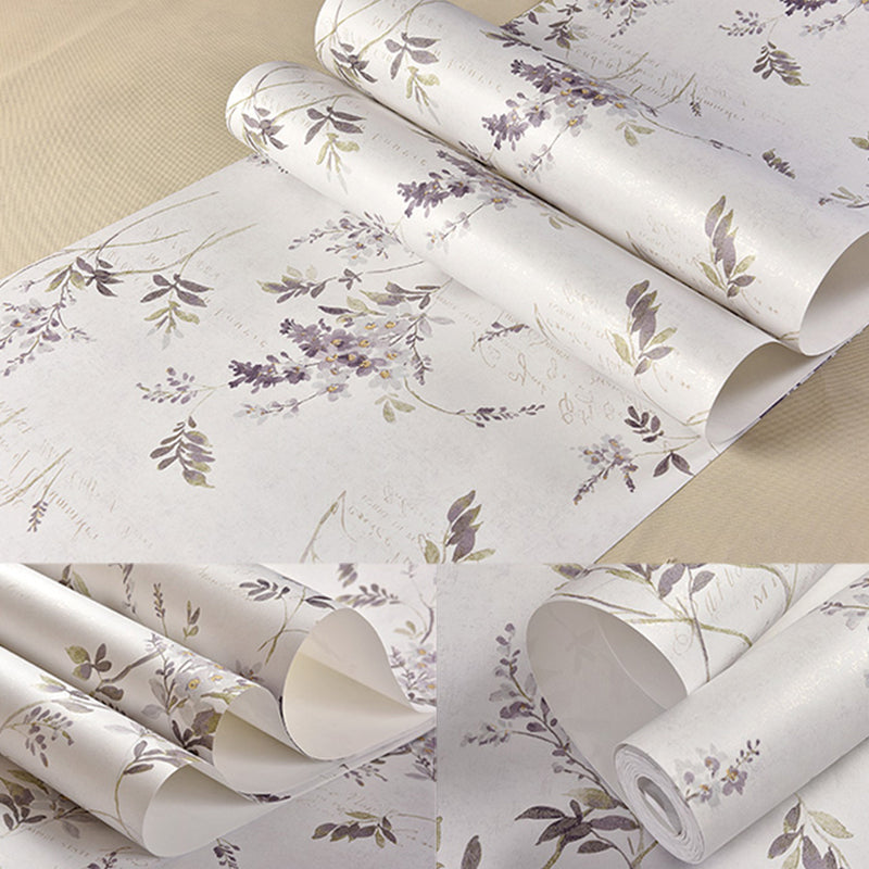 Floral 54.2-sq ft Wallpaper Roll Pastel Color Smooth Moisture Resistant Wall Decor Clearhalo 'Country wall decor' 'Rustic' 'Wallpaper' Wall Decor' 1202853