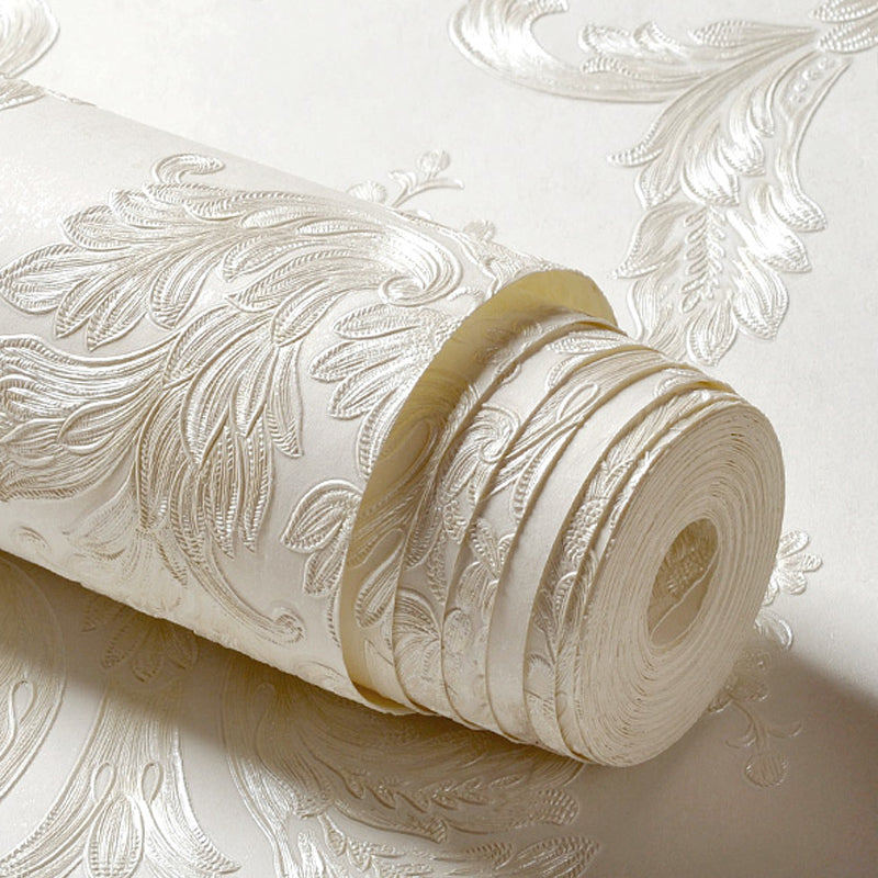 Soft Color Luxurious Wallpaper Roll 54.2-sq ft Jacquard Wall Decor for Living Room Clearhalo 'Vintage wall decor' 'Vintage' 'Wallpaper' Wall Decor' 1206664