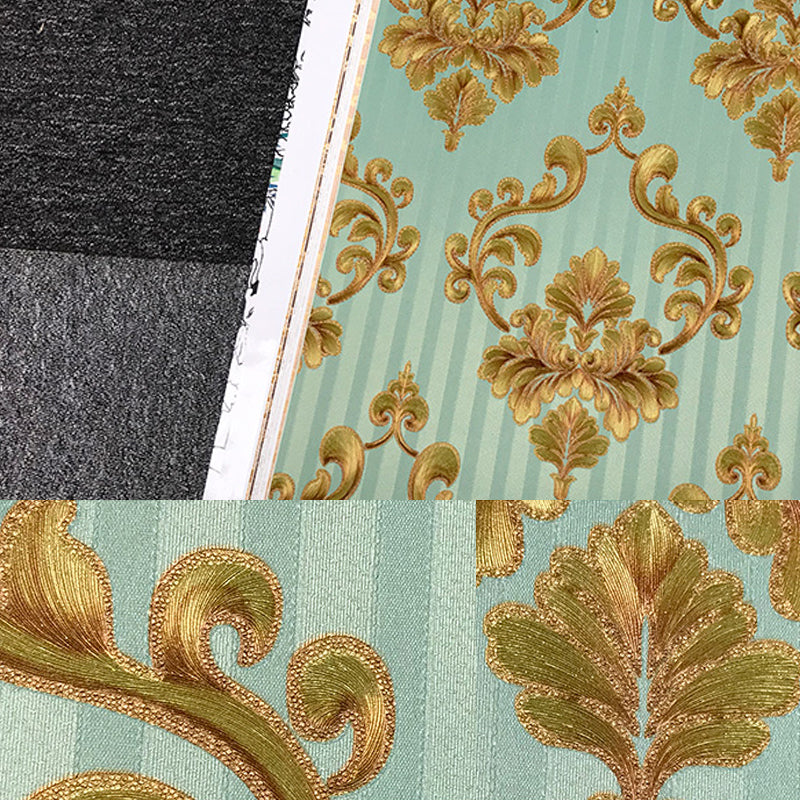 Dark Color Damask Wallpaper Roll Non-Pasted Retro Style Living Room Wall Decoration Clearhalo 'Vintage wall decor' 'Vintage' 'Wallpaper' Wall Decor' 1212521