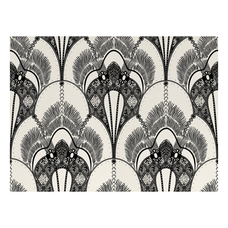 Moisture-Resistant Wallpaper Vintage 3D Embossed Cloth Wall Art with Peacock Feather Pattern Clearhalo 'Vintage wall decor' 'Vintage' 'Wallpaper' Wall Decor' 1212624