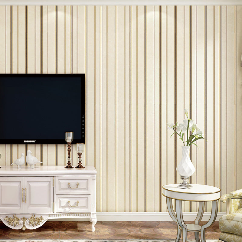 Peel Stick Ticking Stripe Wallpaper Soft Color Minimalistic Wall Decor for Bedroom, Removable Clearhalo 'Modern wall decor' 'Modern' 'Wallpaper' Wall Decor' 1219200