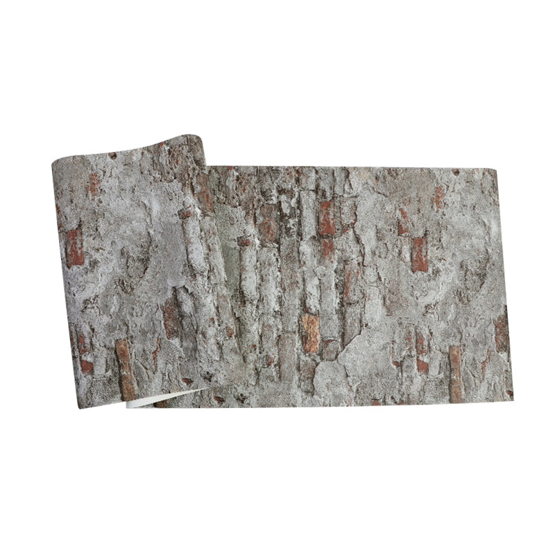 Cyberpunk Aged Brick-Wall Wallpaper Dark-Color Living Room Wall Decor, 33' x 20.5" Clearhalo 'Industrial wall decor' 'Industrial' 'Wallpaper' Wall Decor' 1219464