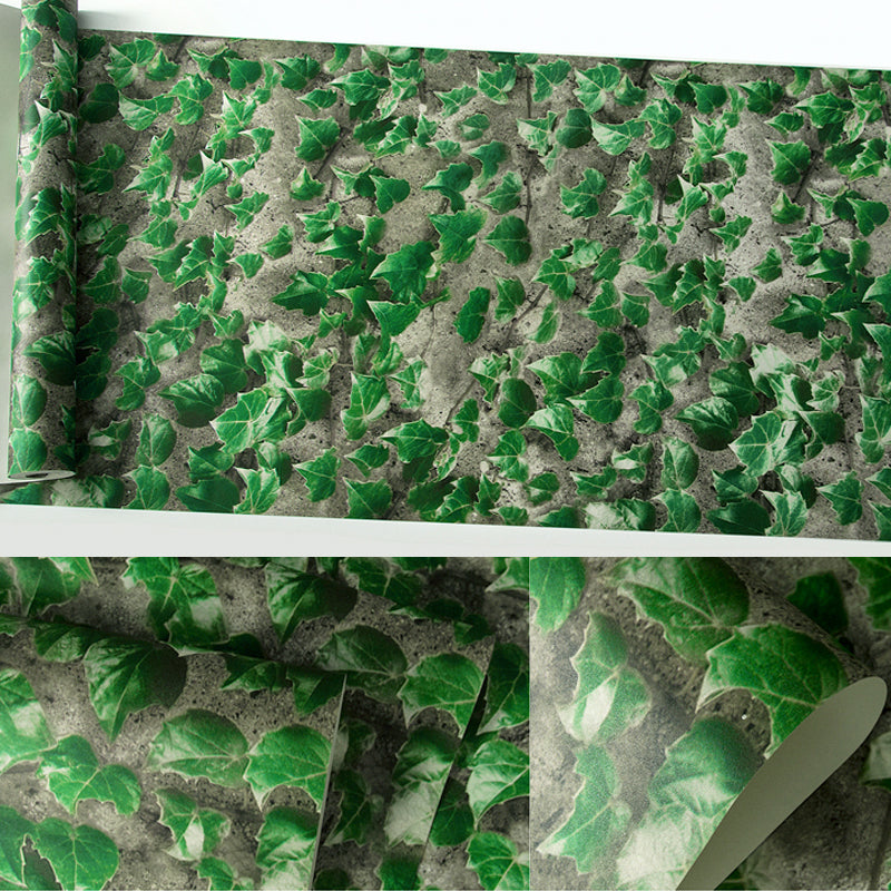 Creeper Plant Wallpaper Roll Countryside Smooth Wall Decor in Dark Color, Waterproof Clearhalo 'Industrial wall decor' 'Industrial' 'Wallpaper' Wall Decor' 1225396