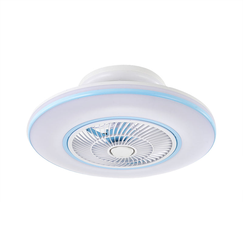 Blue/Gold Round Pendulum Fan Lamp Fixture Modernism LED Acrylic Semi Mount Lighting, 23" Width Clearhalo 'Ceiling Fans with Lights' 'Ceiling Fans' 'Modern Ceiling Fans' 'Modern' Lighting' 1273341