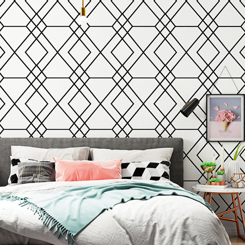 Geo Lattice Wallpaper Roll Contemporary Smooth Surface Wall Decoration in Light Color Clearhalo 'Modern wall decor' 'Modern' 'Wallpaper' Wall Decor' 1274357