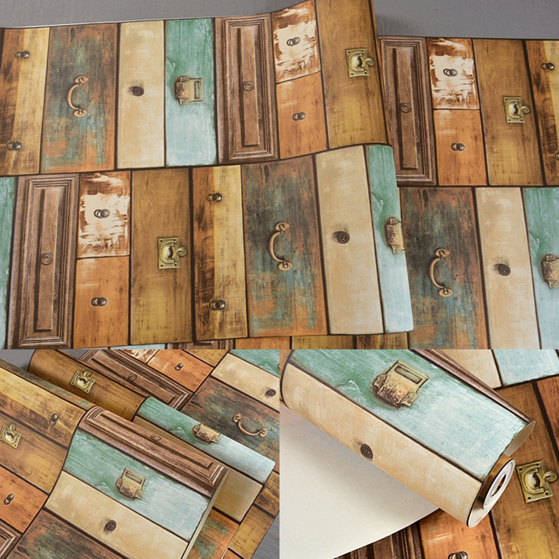 Industrial Wood Box Wallpaper for Restaurant 57.1-sq ft Wall Covering in Dark Color Clearhalo 'Industrial wall decor' 'Industrial' 'Wallpaper' Wall Decor' 1274528