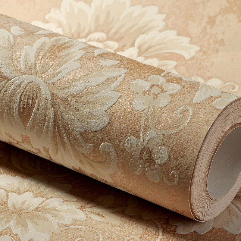 Blossom Damask Wallpaper Roll Antique Embossed Texture Wall Covering for Accent Wall Clearhalo 'Vintage wall decor' 'Vintage' 'Wallpaper' Wall Decor' 1277355