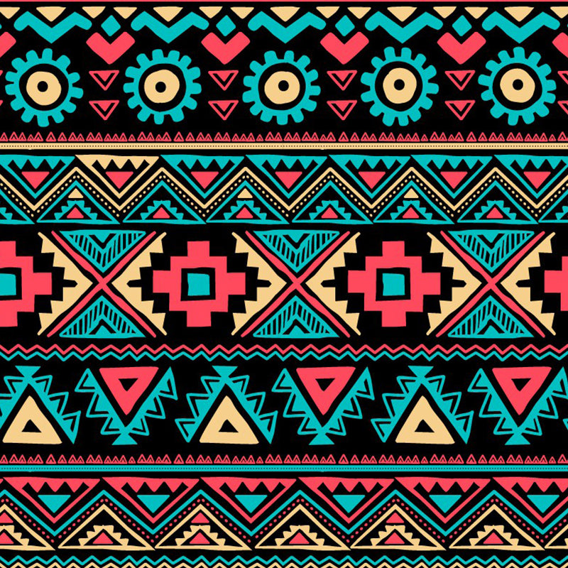 Boho Chic Seamless Pattern Murals Red Yellow Green Bedroom Wall 