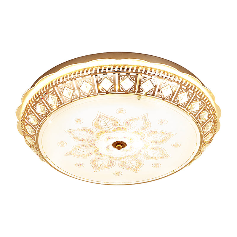 LED Ceiling Light Flush Mount with Bowl Crystal Contemporary Bedroom Flush Mount Lamp Clearhalo 'Ceiling Lights' 'Close To Ceiling Lights' 'Close to ceiling' 'Flush mount' Lighting' 1289627