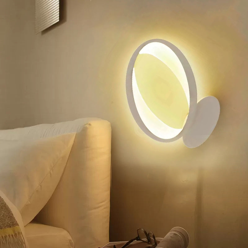 Oval Shaped Dining Room Wall Light Acrylic Modern Style White Sconce Light in White/Warm Clearhalo 'Wall Lamps & Sconces' 'Wall Lights' Lighting' 129403