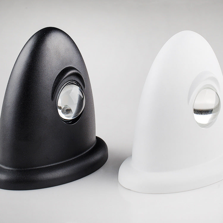 LED Bedroom Wall Sconce Lamp with Triangle Aluminum Shade Contemporary Black/White Wall Light in White/Warm Lighting Clearhalo 'Cast Iron' 'Glass' 'Industrial' 'Modern wall lights' 'Modern' 'Tiffany' 'Traditional wall lights' 'Wall Lamps & Sconces' 'Wall Lights' Lighting' 129615