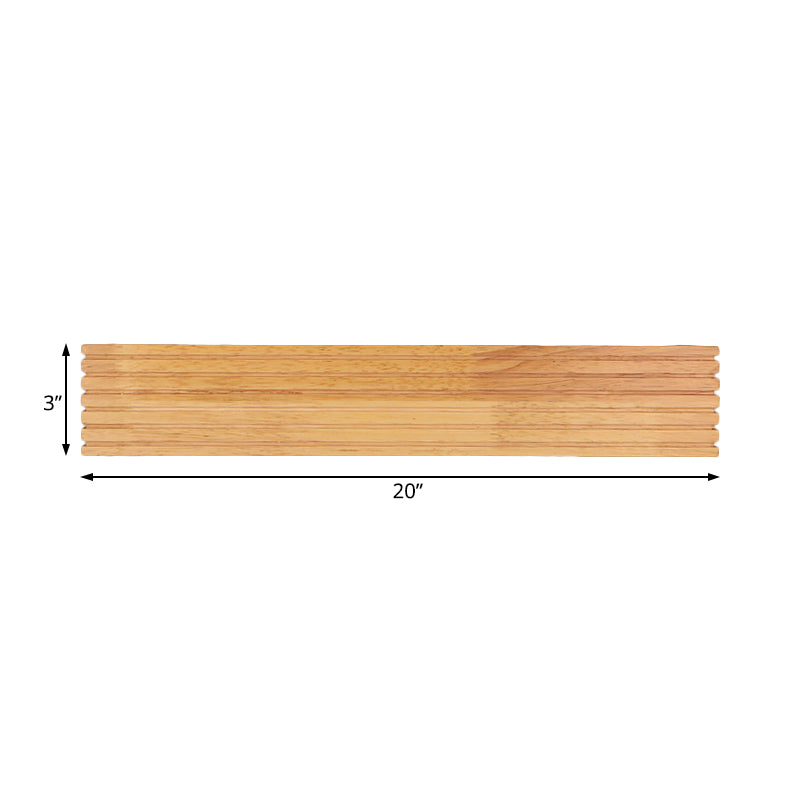 Striped Bedroom Wall Sconce Contemporary Wooden 14"/18"/21.5" Wide 1-Head Beige LED Up and Down Light Fixture in Warm/White Light Clearhalo 'Vanity Lights' 'Wall Lights' Lighting' 132281