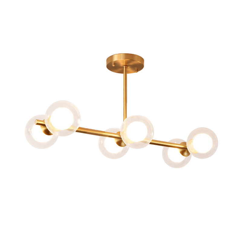 Clear/White Bubble Island Light Fixture 6 Bulbs Post Modern Glass Shade Hanging Light Clearhalo 'Ceiling Lights' 'Glass shade' 'Glass' 'Island Lights' Lighting' 137267