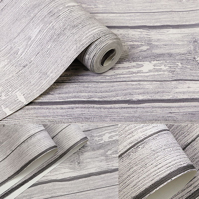 Rustic Wood Plank Wallpaper PVC Water Resistant Light Color Wall Decor for Living Room Clearhalo 'Country wall decor' 'Rustic' 'Wallpaper' Wall Decor' 1391306