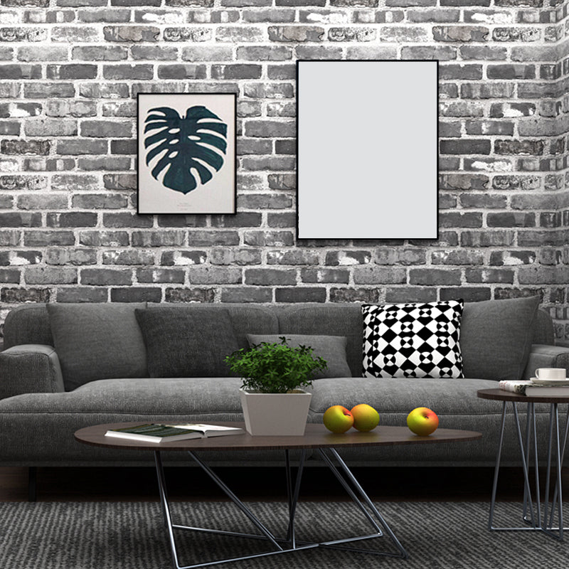 Industrial Brick Wallpaper Roll Dark Color Dining Room Wall Decor, 33' L x 20.5" W Clearhalo 'Industrial wall decor' 'Industrial' 'Wallpaper' Wall Decor' 1391401