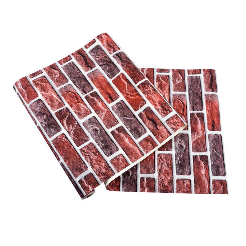 Neat Faux Brick Wallpaper Roll for Living Room Construction Wall Art, 33' L x 20.5" W Clearhalo 'Industrial wall decor' 'Industrial' 'Wallpaper' Wall Decor' 1391500