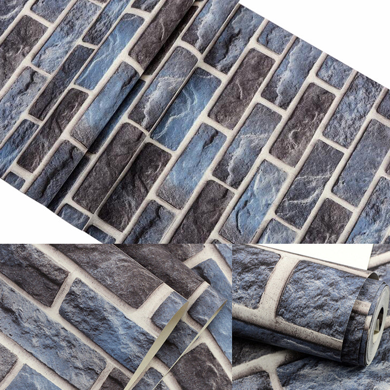 Color-Block Brick Wallpaper Industrial Stain Resistant Dining Room Wall Covering, 33' x 20.5" Clearhalo 'Industrial wall decor' 'Industrial' 'Wallpaper' Wall Decor' 1392506