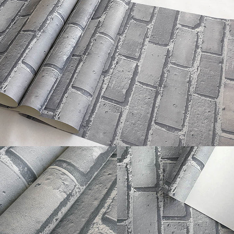 Industrial Construction Brick Wallpaper Dark Color Stain Proof Wall Decor for Bistro Clearhalo 'Industrial wall decor' 'Industrial' 'Wallpaper' Wall Decor' 1392554