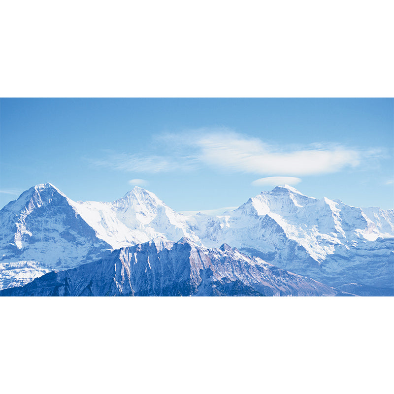 Photography Snowy Mountain Mural Decal Whole Wall Covering for Living Room, Custom-Print Clearhalo 'Wall Decor' 'Wall Mural' 1394858
