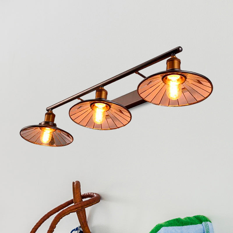 2/3 Bulbs Cone Shade Wall Mount Light Vintage Style Black Metal Sconce Lighting for Restaurant Clearhalo 'Art deco wall lights' 'Cast Iron' 'Glass' 'Industrial wall lights' 'Industrial' 'Middle century wall lights' 'Modern' 'Rustic wall lights' 'Tiffany' 'Traditional wall lights' 'Wall Lamps & Sconces' 'Wall Lights' Lighting' 1421162