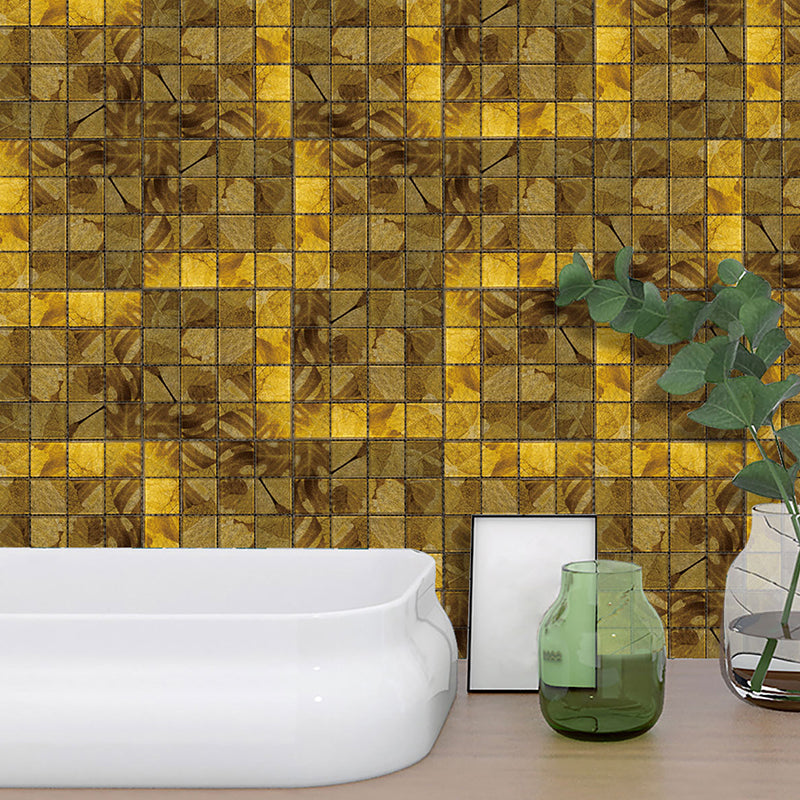 Peel and Stick Tiles Wallpaper Panel Bohemian PVC Wall Decor, 4.1-sq ft, 38 Pieces Gray-Yellow Clearhalo 'Wall Decor' 'Wallpaper' 1424745