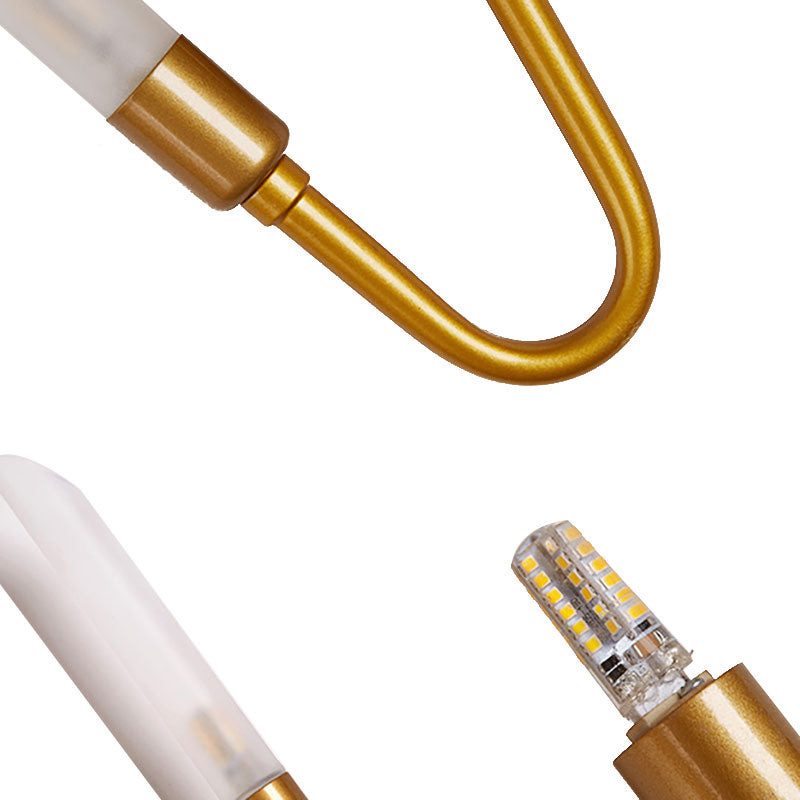 Black/Gold Finish Tube Wall Light 2 Head Post Modern Frosted Glass Wall Lamp for Living Room Clearhalo 'Cast Iron' 'Glass' 'Industrial' 'Modern wall lights' 'Modern' 'Tiffany' 'Traditional wall lights' 'Wall Lamps & Sconces' 'Wall Lights' Lighting' 144515