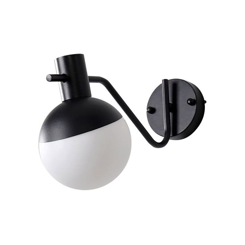 1 Light Living Room Sconce Light with Global Milk Glass Shade Modern Gold Wall Mount Light Clearhalo 'Cast Iron' 'Glass' 'Industrial' 'Modern wall lights' 'Modern' 'Tiffany' 'Traditional wall lights' 'Wall Lamps & Sconces' 'Wall Lights' Lighting' 144651