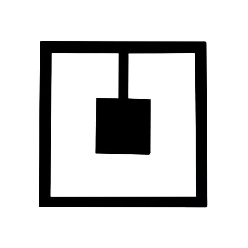 Square Wall Lighting Simple Acrylic LED Black/White Sconce Light Fixture in Warm/White Light for Bedroom Clearhalo 'Cast Iron' 'Glass' 'Industrial' 'Modern wall lights' 'Modern' 'Tiffany' 'Traditional wall lights' 'Wall Lamps & Sconces' 'Wall Lights' Lighting' 144816