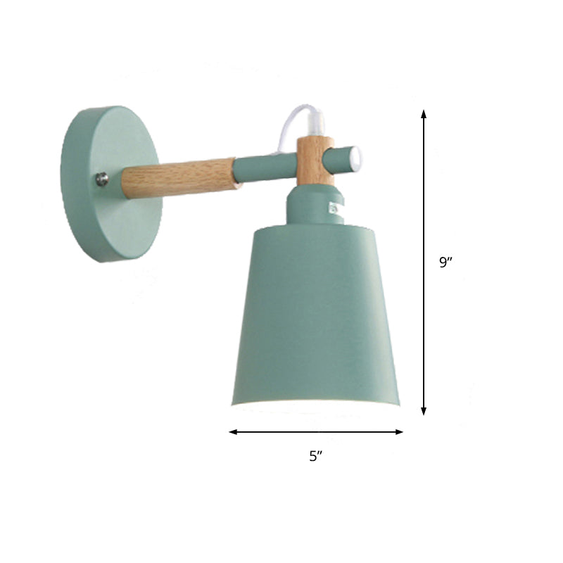 Candy Colored Bucket Sconce Light Angle Adjustable 1 Light Macaron Metal Sconce Lamp for Shop Clearhalo 'Cast Iron' 'Glass' 'Industrial' 'Modern wall lights' 'Modern' 'Tiffany' 'Traditional wall lights' 'Wall Lamps & Sconces' 'Wall Lights' Lighting' 145043