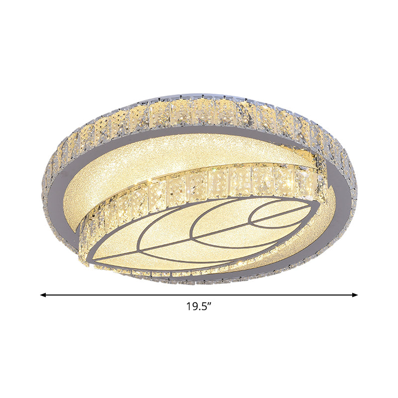 Modern Leaf Flush Ceiling Light Clear Cut Crystal LED Flushmount Lighting for Bedroom Clearhalo 'Ceiling Lights' 'Close To Ceiling Lights' 'Close to ceiling' 'Flush mount' Lighting' 1451205