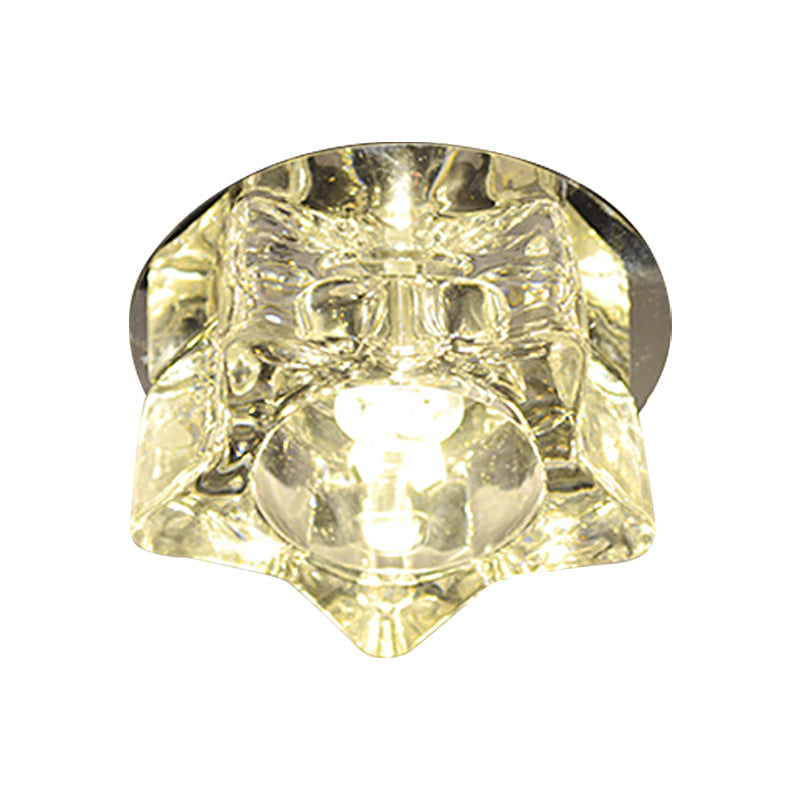 Star-Shape LED Ceiling Fixture Contemporary Clear Crystal Living Room Flushmount Lighting in Warm/White/Multi Color Light Clearhalo 'Ceiling Lights' 'Close To Ceiling Lights' 'Close to ceiling' 'Flush mount' Lighting' 1452495