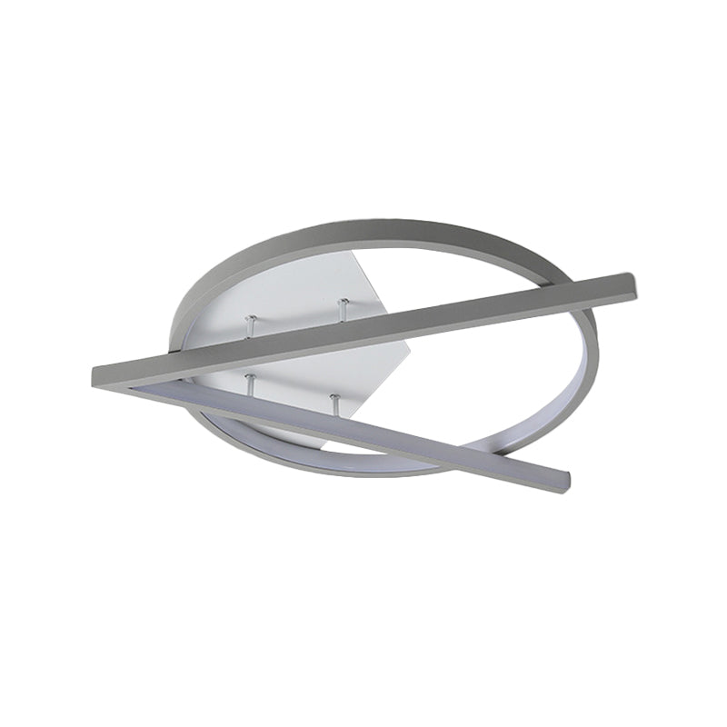 16.5"/20.5" W Hotel LED Flush Light Simplicity Grey Ceiling Mount Lamp with V-O Acrylic Frame, Warm/White Light Clearhalo 'Ceiling Lights' 'Close To Ceiling Lights' 'Close to ceiling' 'Flush mount' Lighting' 1455322