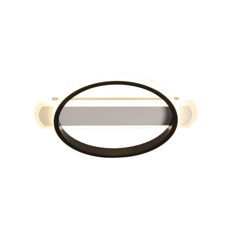 Black Round/Square-Oblong Ceiling Flush Simple Acrylic LED Flush Mounted Lighting in Warm/White Light Clearhalo 'Ceiling Lights' 'Close To Ceiling Lights' 'Close to ceiling' 'Flush mount' Lighting' 1455333