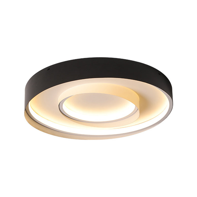 2-Circle Hotel Flush Mount Light Acrylic Minimalism 18/22 Inch Dia LED Ceiling Fixture in Warm/White Light Clearhalo 'Ceiling Lights' 'Close To Ceiling Lights' 'Close to ceiling' 'Flush mount' Lighting' 1457302