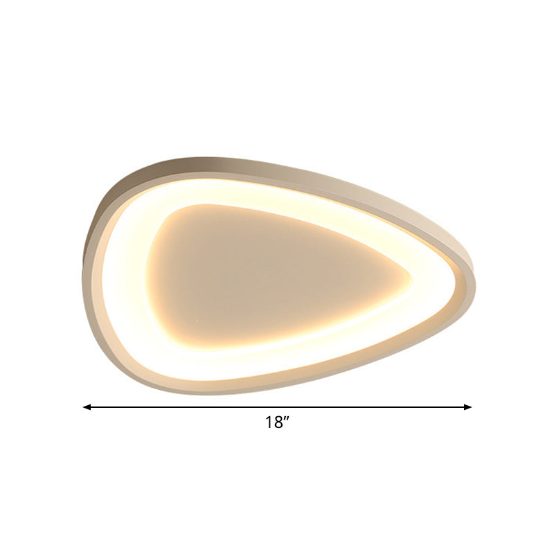 Raindrop Shaped Thin LED Ceiling Lighting Simple Aluminum White Flush Mounted Lamp in Warm/White Light for Kitchen, 18"/23.5" W Clearhalo 'Ceiling Lights' 'Close To Ceiling Lights' 'Close to ceiling' 'Flush mount' Lighting' 1457474