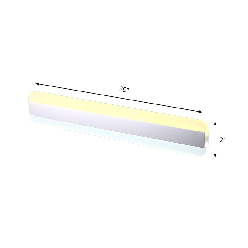 31.5"/39"/47" Wide Linear Vanity Mirror Light Modern Acrylic LED Bathroom Light over Mirror with Reflector Clearhalo 'Modern wall lights' 'Modern' 'Vanity Lights' 'Wall Lights' Lighting' 146254