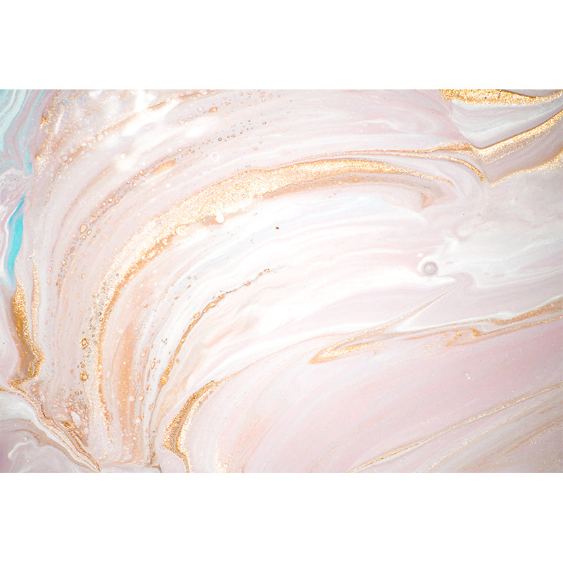 Huge Curls Printed Wall Mural Decal Modern Beautiful Abstract Wall Art in Pink-Gold Clearhalo 'Wall Decor' 'Wall Mural' 1469330