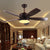 Vintage Ceiling Fan with 5 Blades Metal LED Semi Flush Mount Light for Living Room Brown Wall Control Clearhalo 'Ceiling Fans with Lights' 'Ceiling Fans' 'Industrial Ceiling Fans' 'Industrial' Lighting' 147297