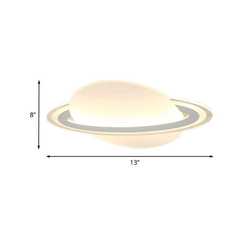 Acrylic Planet Flush Light Fixture Modern 12"/18" Long LED White Flush Mount Lighting in Warm/White Light for Living Room Clearhalo 'Ceiling Lights' 'Close To Ceiling Lights' 'Close to ceiling' 'Flush mount' Lighting' 1474399