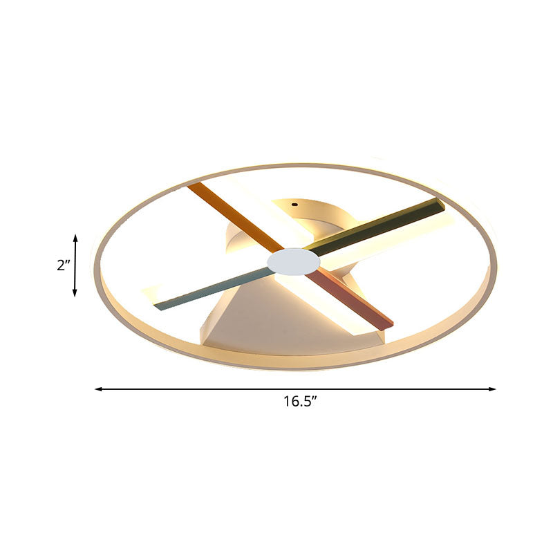 White Windmill Ceiling Flush Modern LED Acrylic Flush Mount Lighting Fixture for Children Bedroom, 16.5"/20.5" Wide Clearhalo 'Ceiling Lights' 'Close To Ceiling Lights' 'Close to ceiling' 'Flush mount' Lighting' 1474515