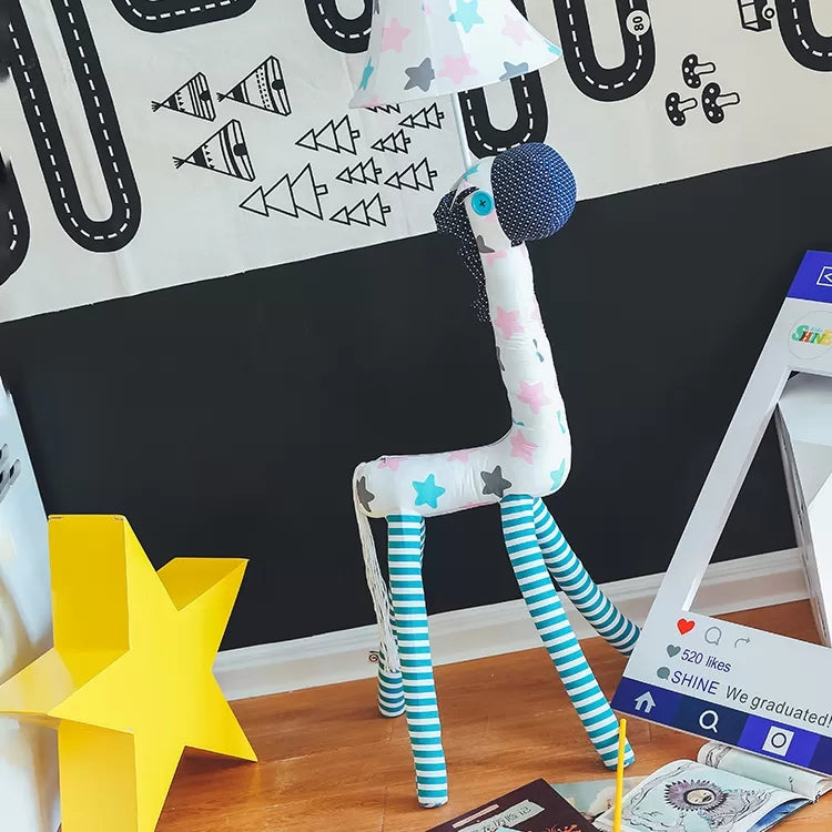 High Animal Dining Room Floor Light Fabric 1 Light Lovely Floor Lamp with Tapered Shade Clearhalo 'Floor Lamps' 'Lamps' Lighting' 14819