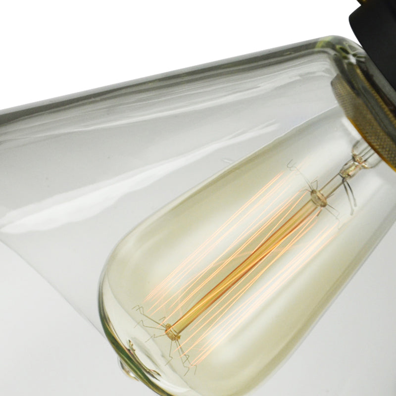 Industrial Style Cone Suspension Light 1 Light Clear Glass Pendant Light with Adjustable Rope in Brass Clearhalo 'Ceiling Lights' 'Close To Ceiling Lights' 'Glass shade' 'Glass' 'Industrial Pendants' 'Industrial' 'Middle Century Pendants' 'Pendant Lights' 'Pendants' 'Tiffany' Lighting' 148398