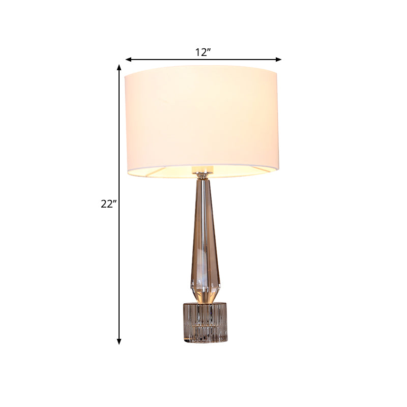 1 Head Shaded Night Table Lamp Traditional Spear Clear Crystal Table Light in Flaxen/White/Black for Living Room Clearhalo 'Lamps' 'Table Lamps' Lighting' 1503335