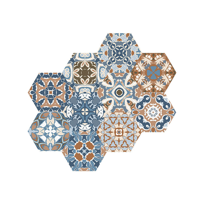 Floral Tiles Wallpaper Panels Bohemia Easy Peel off Bathroom Wall Decor, 9' L x 8" W Clearhalo 'Wall Decor' 'Wallpaper' 1504599